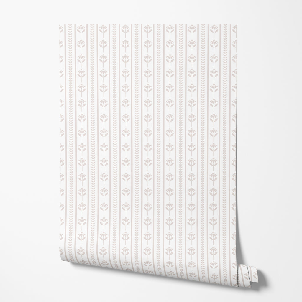 Daisy Stripes Wallpaper