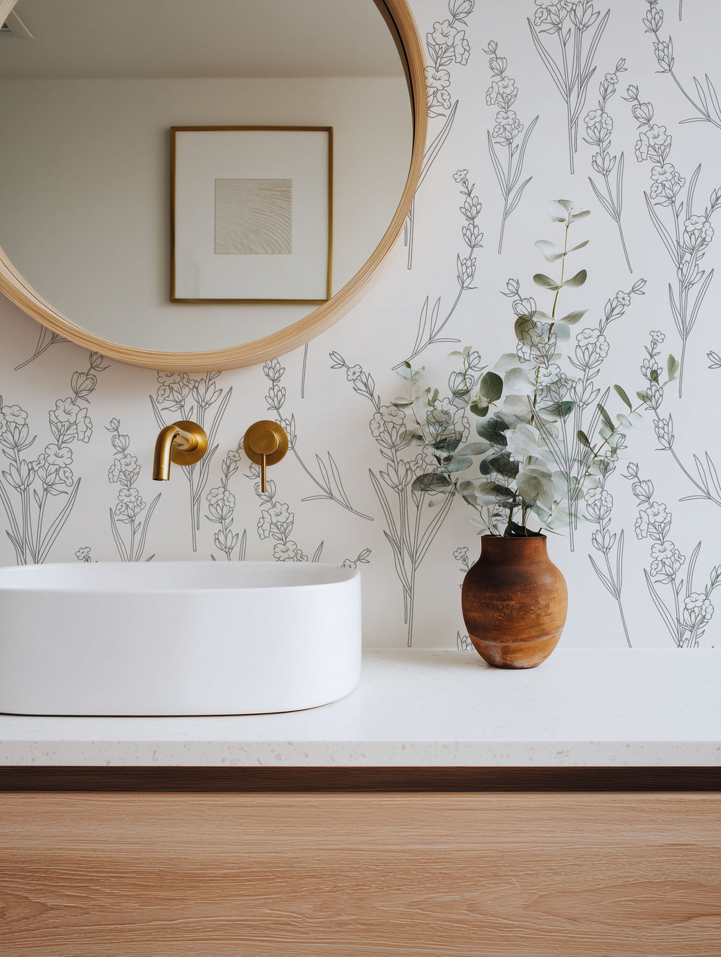 Lavender Etching Wallpaper