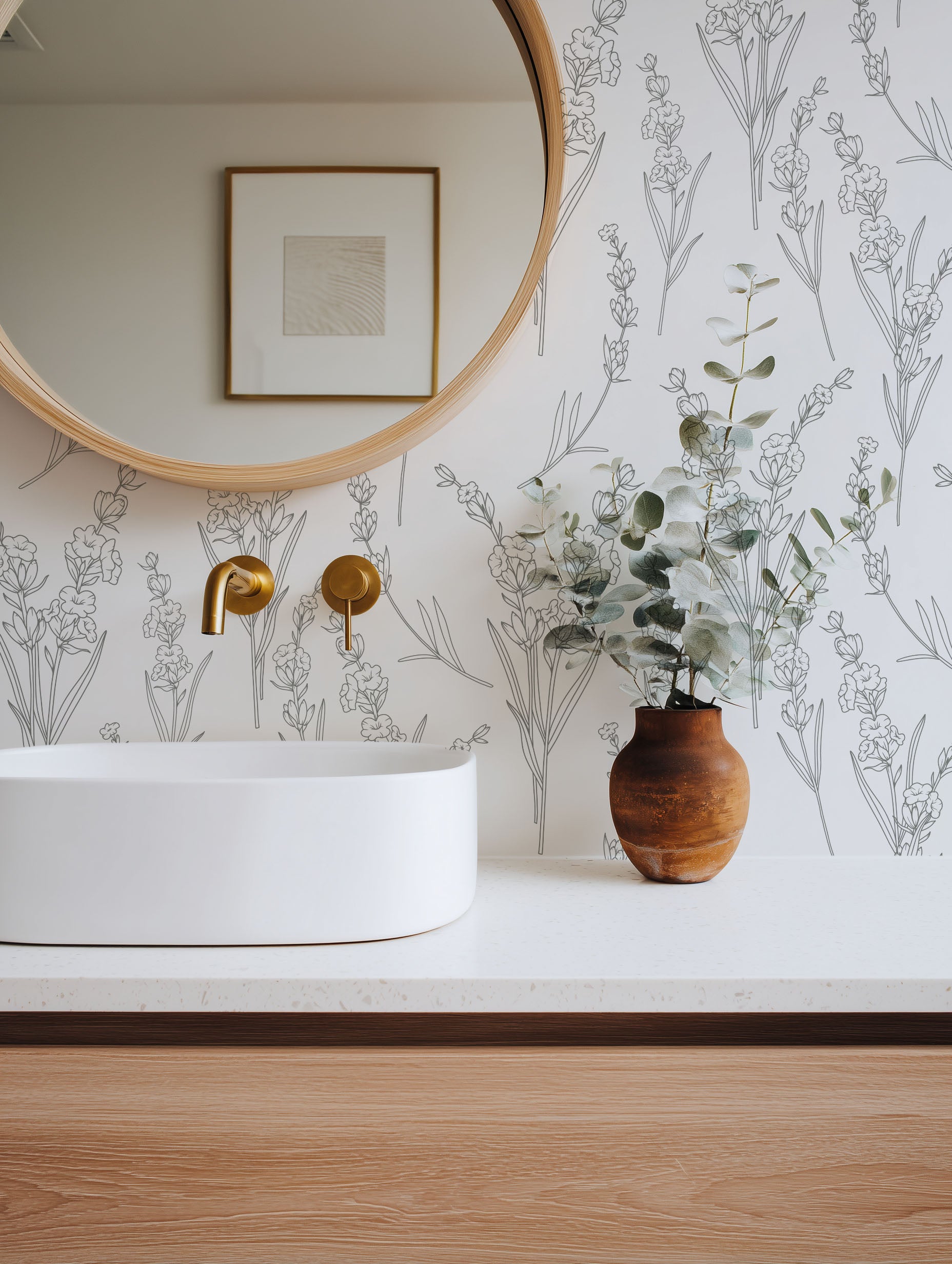 Lavender Etching Wallpaper