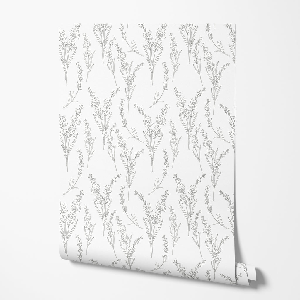 Lavender Etching Wallpaper