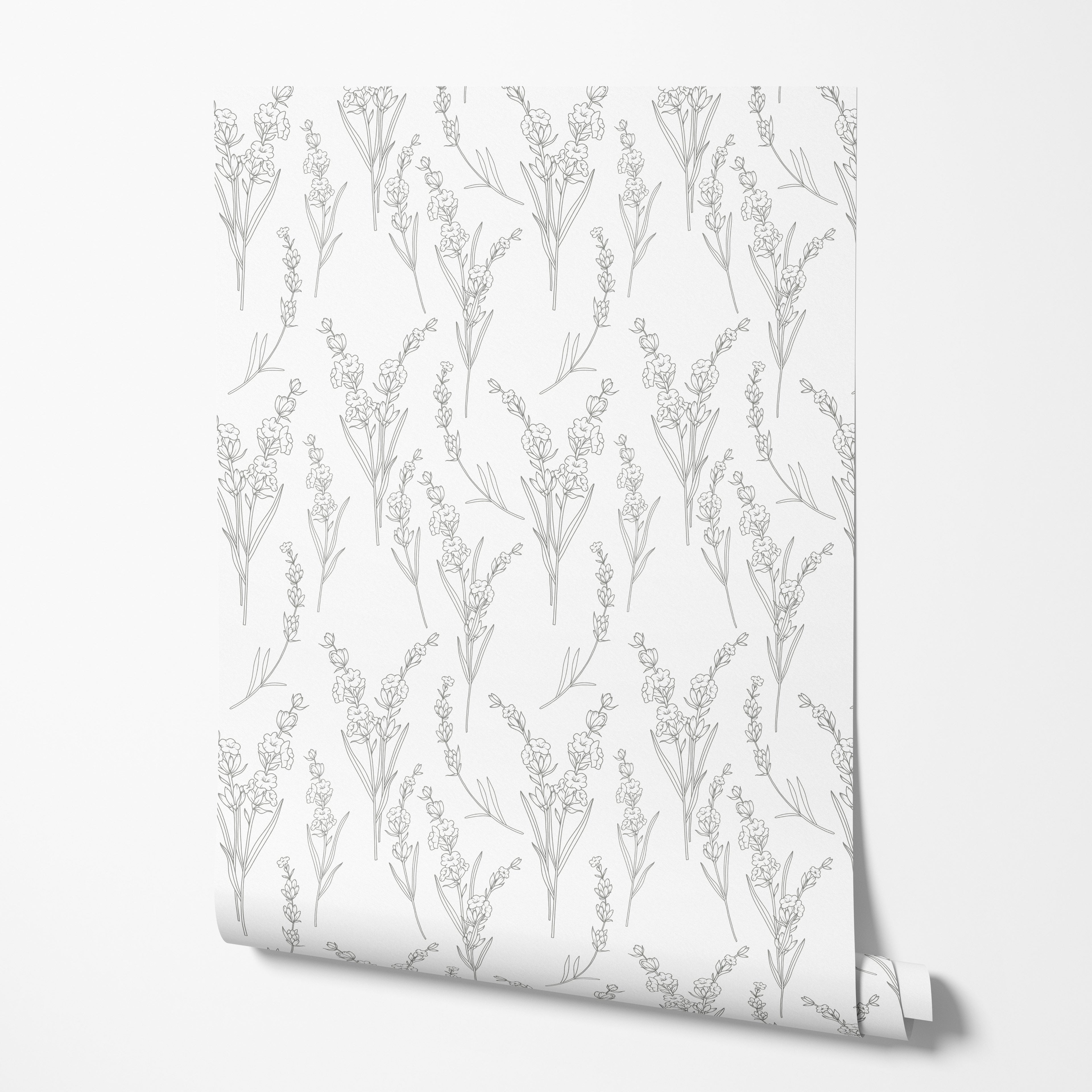 Lavender Etching Wallpaper