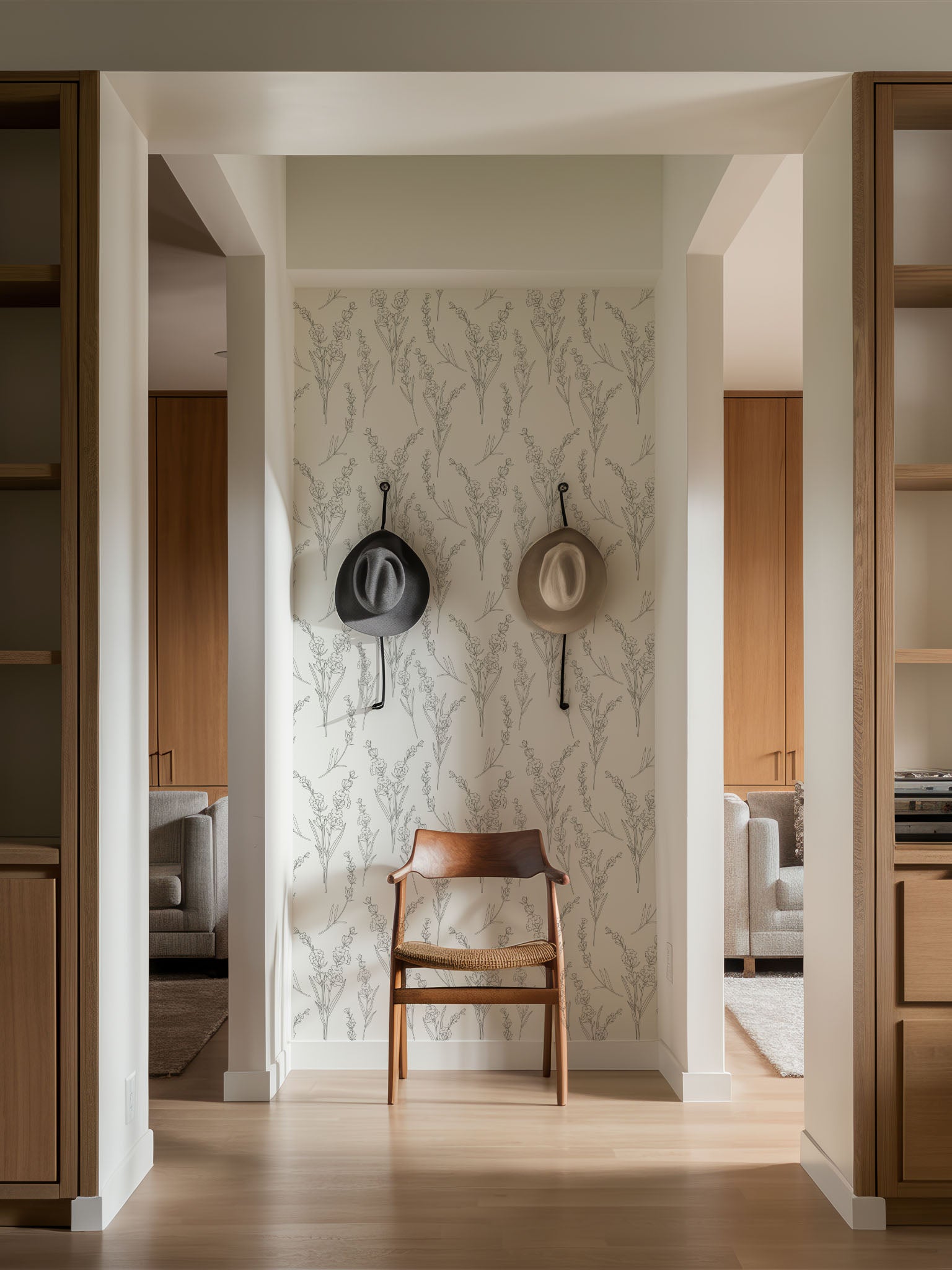 Lavender Etching Wallpaper