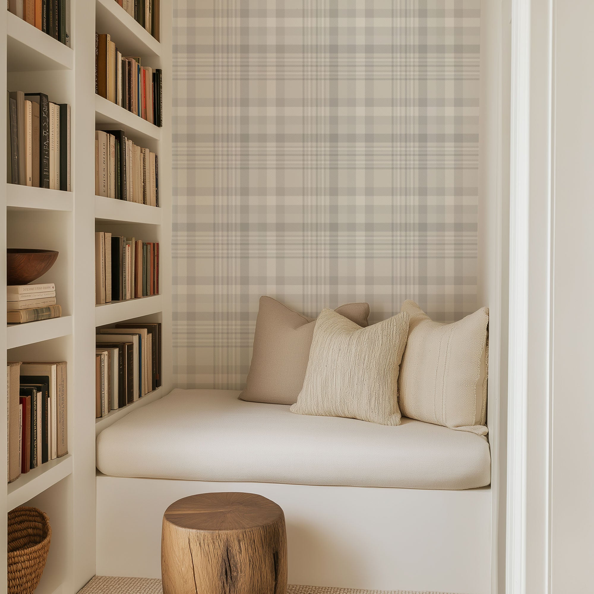 Neutral Plaid Wallpaper