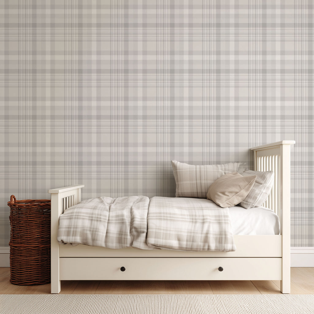 Neutral Plaid Wallpaper