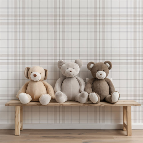 Beige Tartan Wallpaper