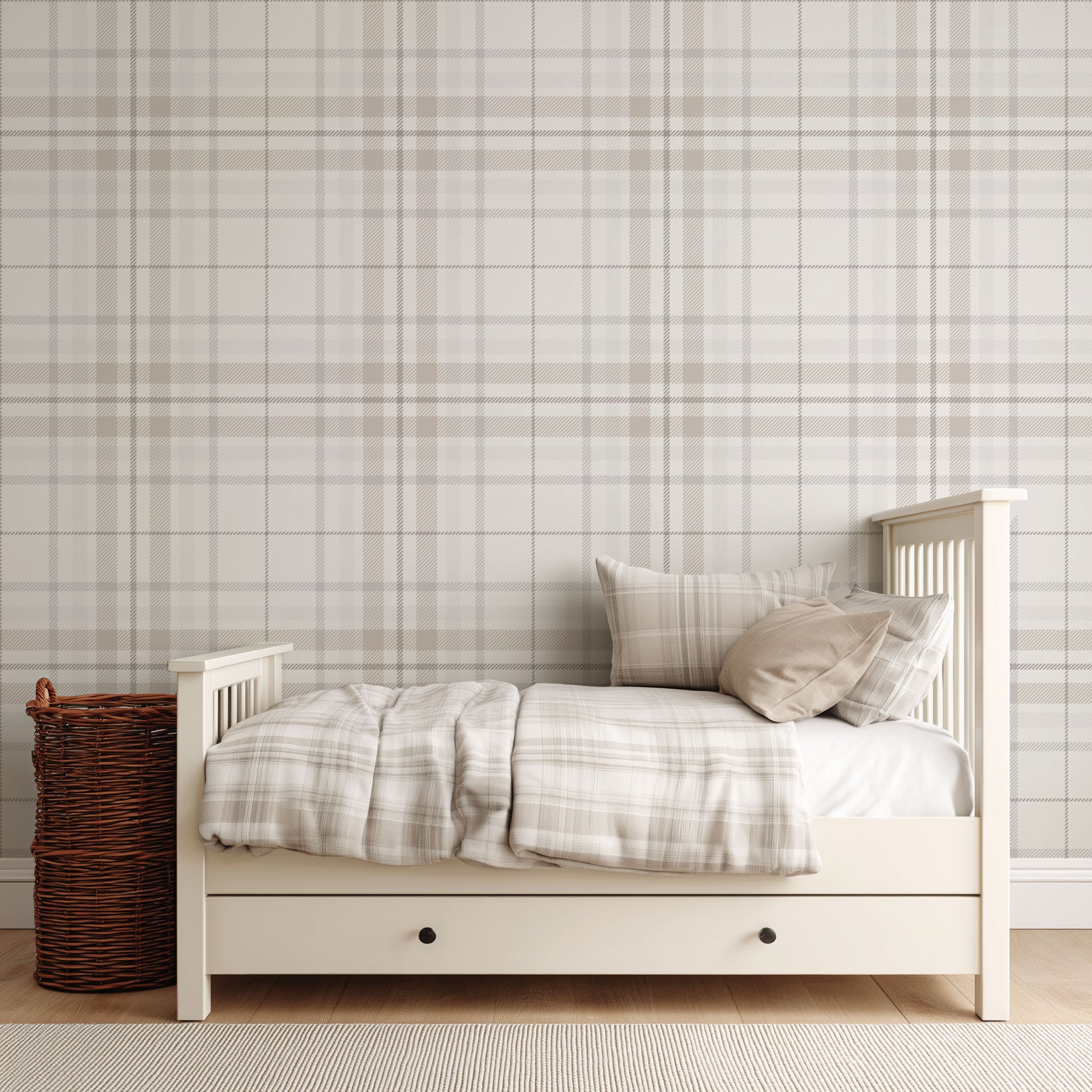 Beige Tartan Wallpaper