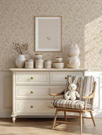 Vintage Beige Floral Wallpaper