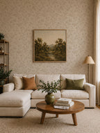 Vintage Beige Floral Wallpaper