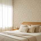 Vintage Beige Floral Wallpaper