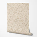 Vintage Beige Floral Wallpaper