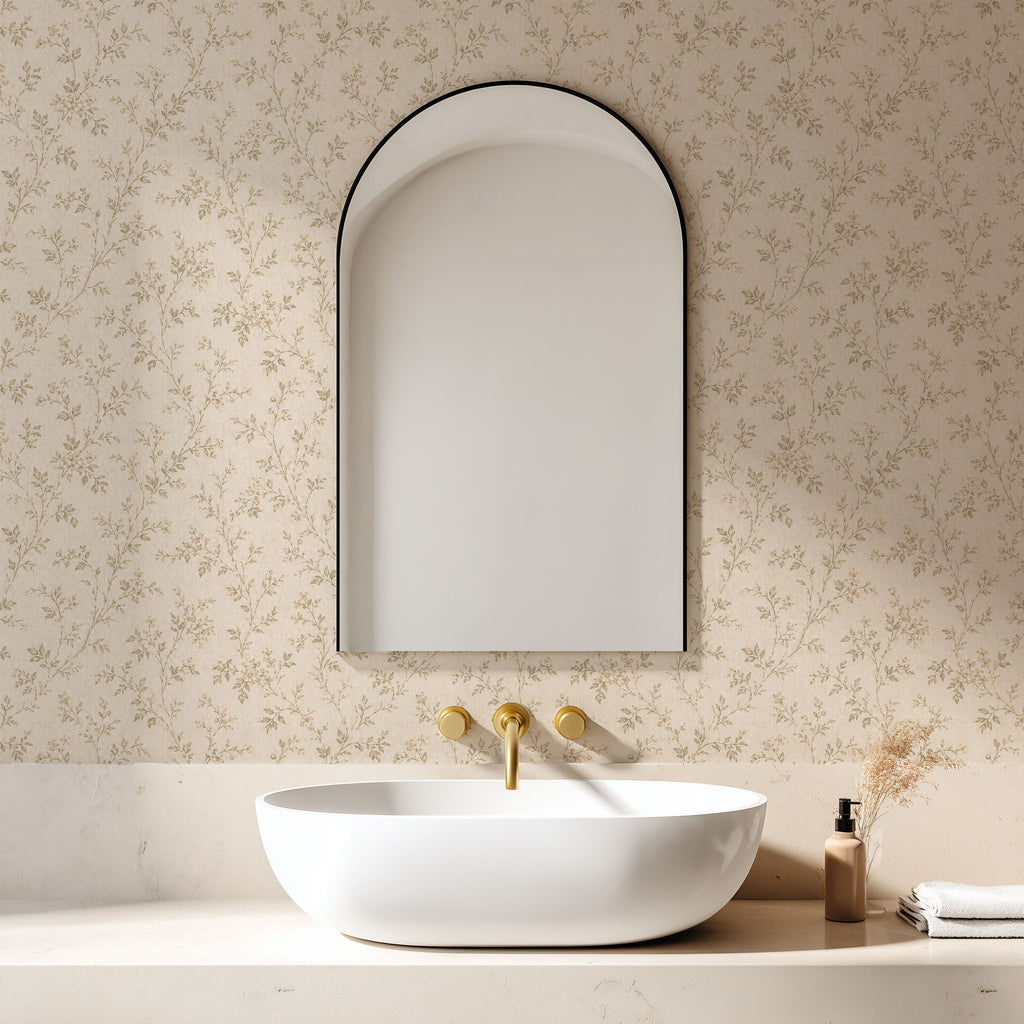 Vintage Beige Floral Wallpaper