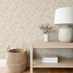 Vintage Beige Floral Wallpaper