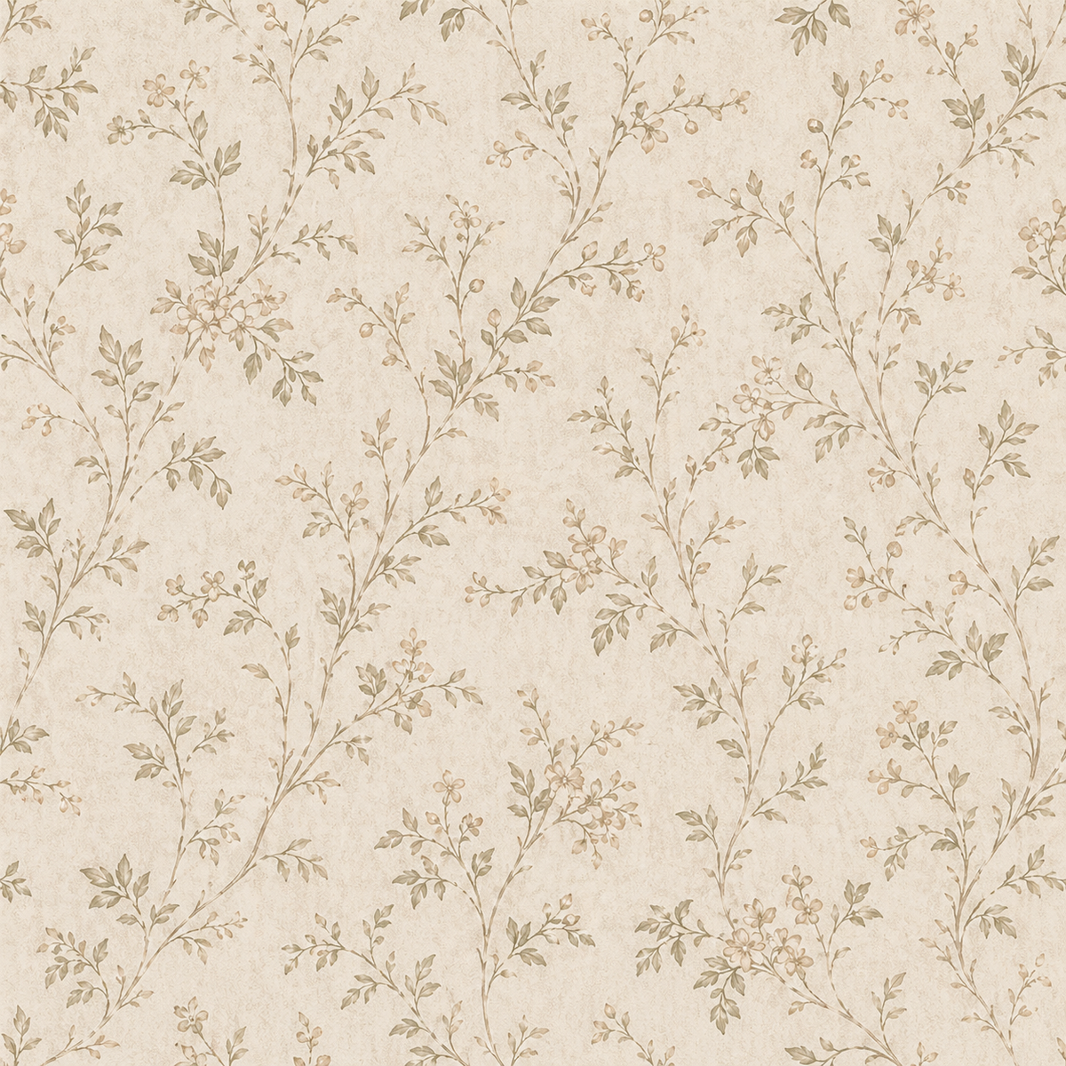 Vintage Beige Floral Wallpaper
