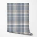 Soft Blue Plaid Wallpaper