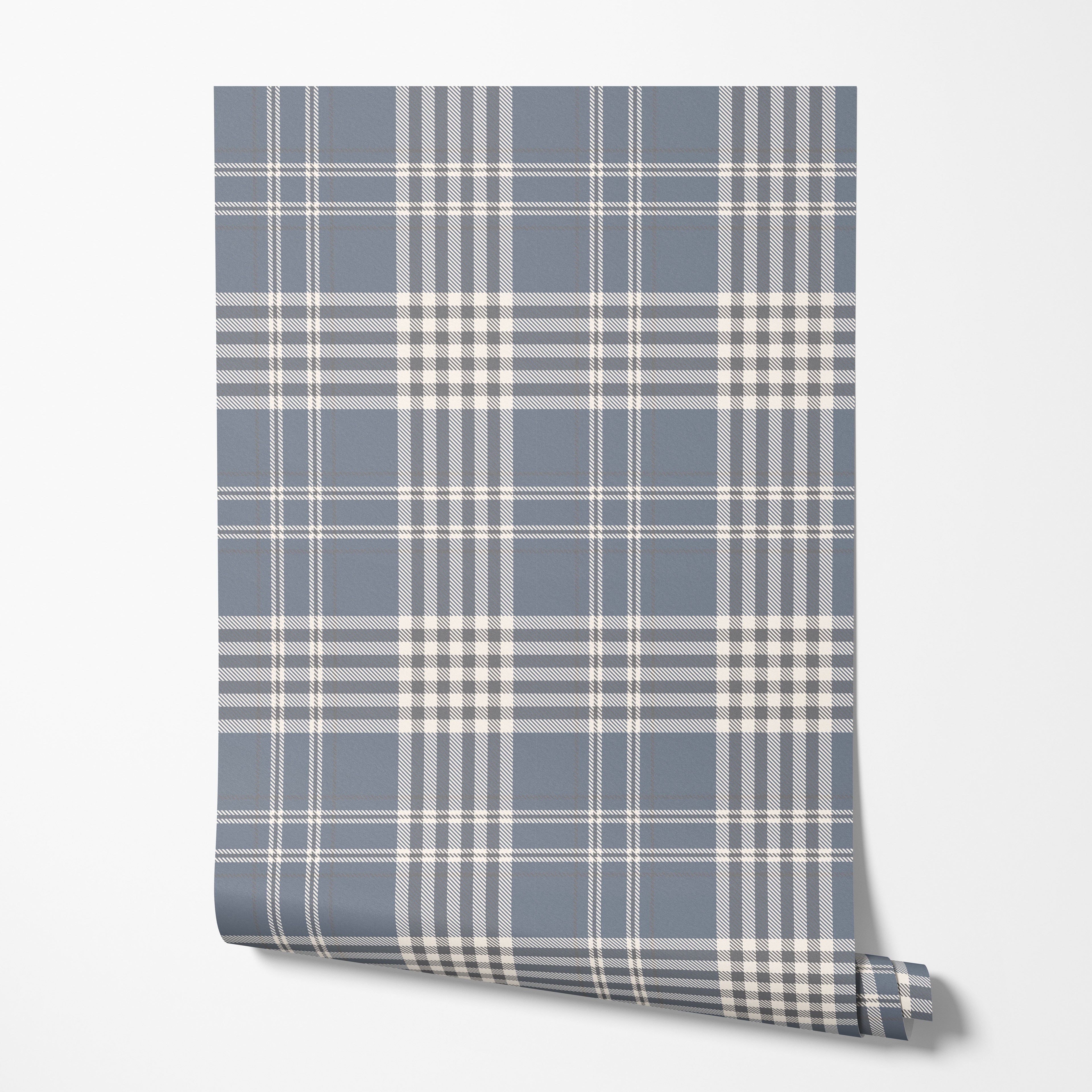 Soft Blue Plaid Wallpaper