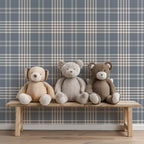 Soft Blue Plaid Wallpaper