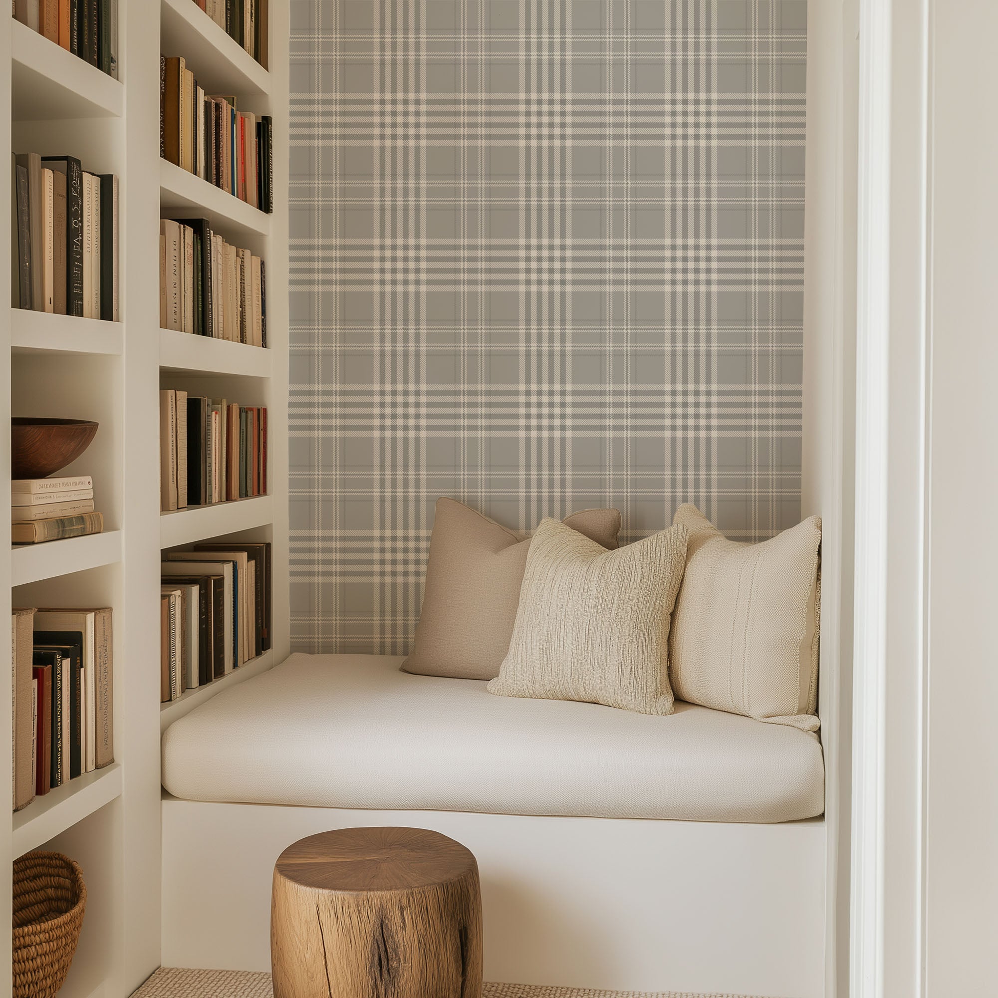 Ash Gingham Wallpaper