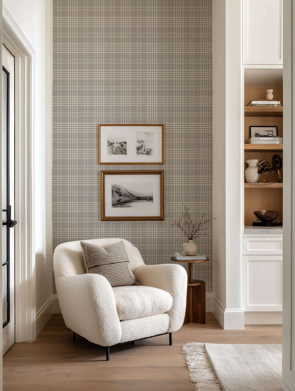 Ash Gingham Wallpaper