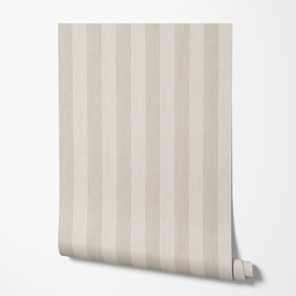 Beige Watercolor Stripe Wallpaper