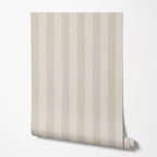Beige Watercolor Stripe Wallpaper