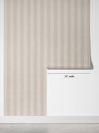 Beige Watercolor Stripe Wallpaper