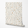 Beige Vintage Wildflower Wallpaper