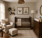 Beige Vintage Wildflower Wallpaper