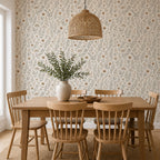 Beige Vintage Wildflower Wallpaper