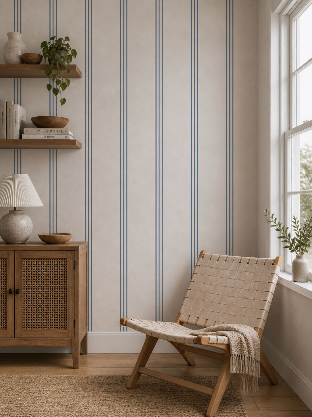 Coastal Pinstripe Wallpaper