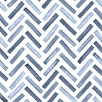 Indigo Herringbone Wallpaper