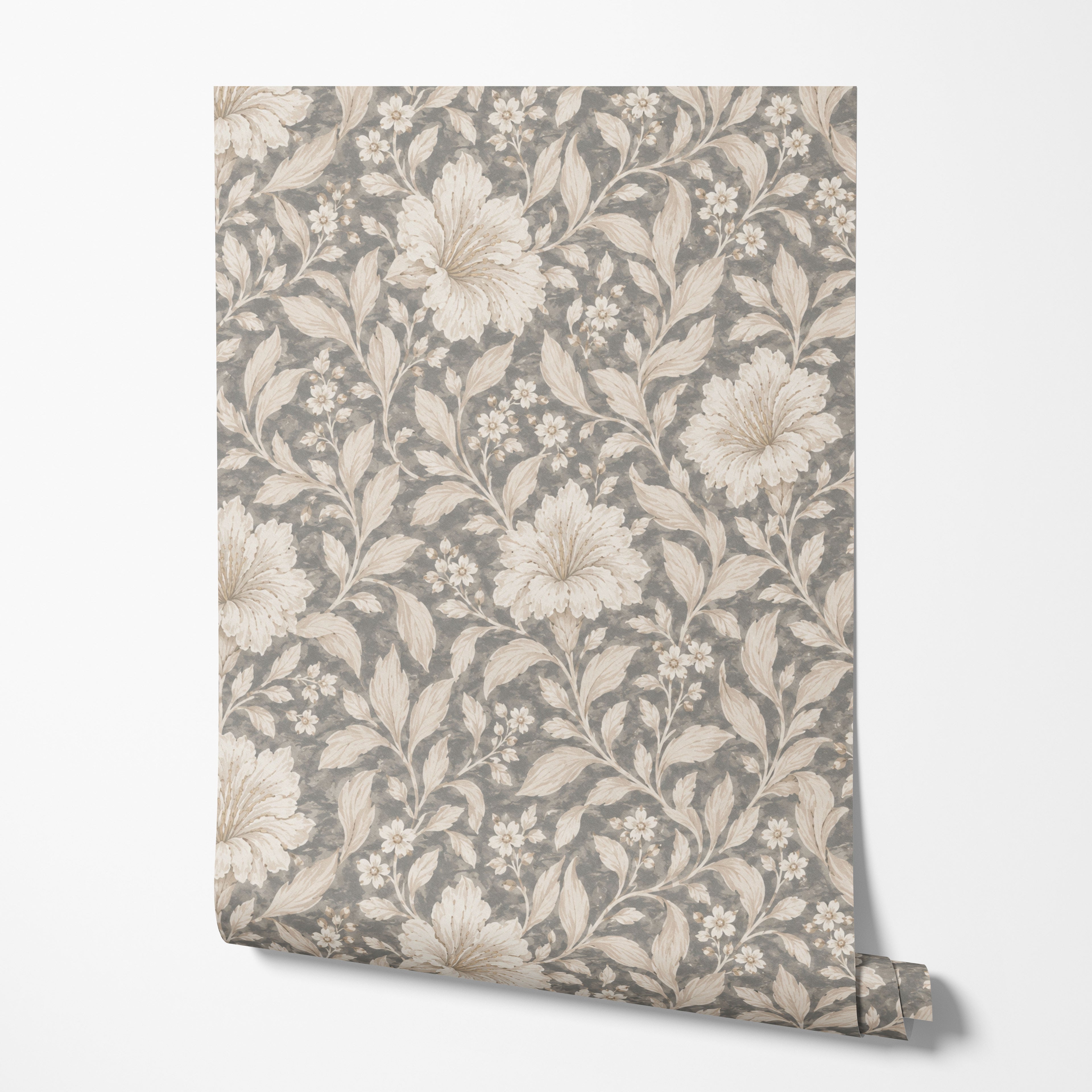 Taupe Toile Wallpaper