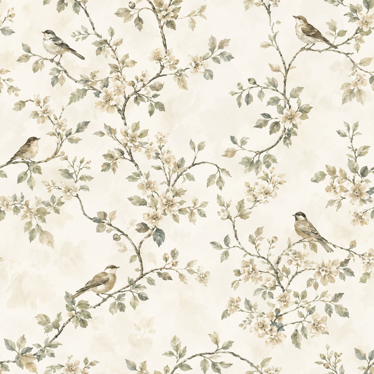 English Garden Bird Wallpaper Wallpaper