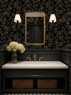 Black Enchanted Aviary Wallpaper