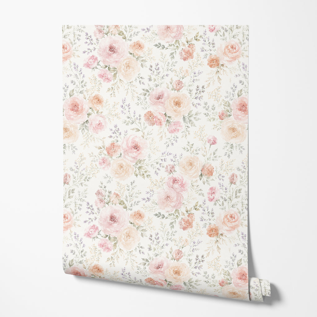 Soft Rose Garden Floral Wallpaper
