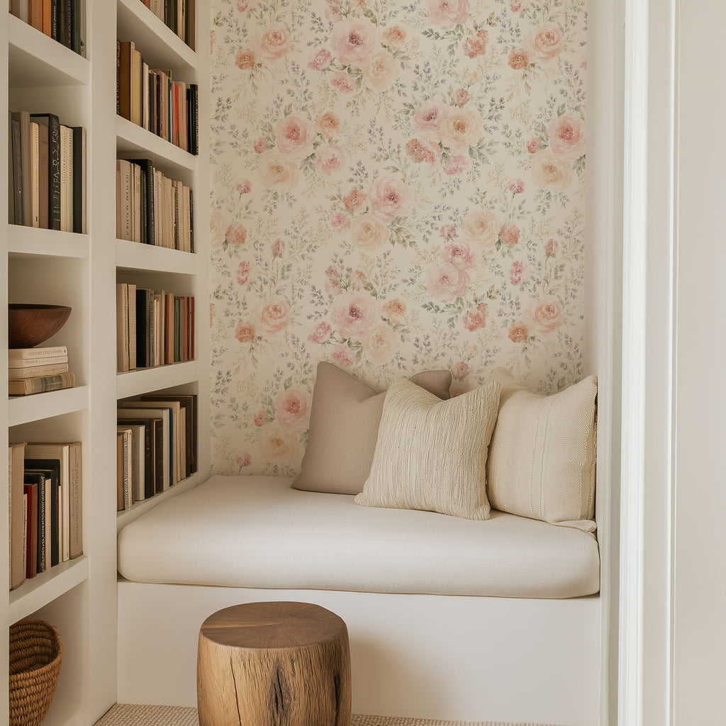 Soft Rose Garden Floral Wallpaper
