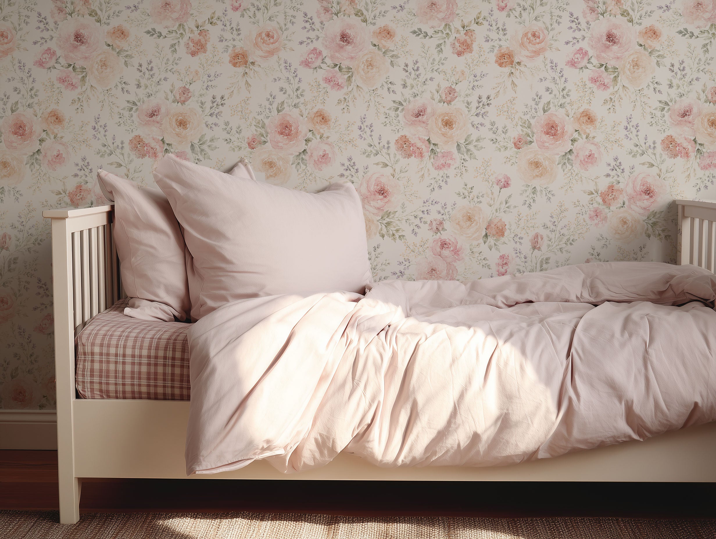 Soft Rose Garden Floral Wallpaper