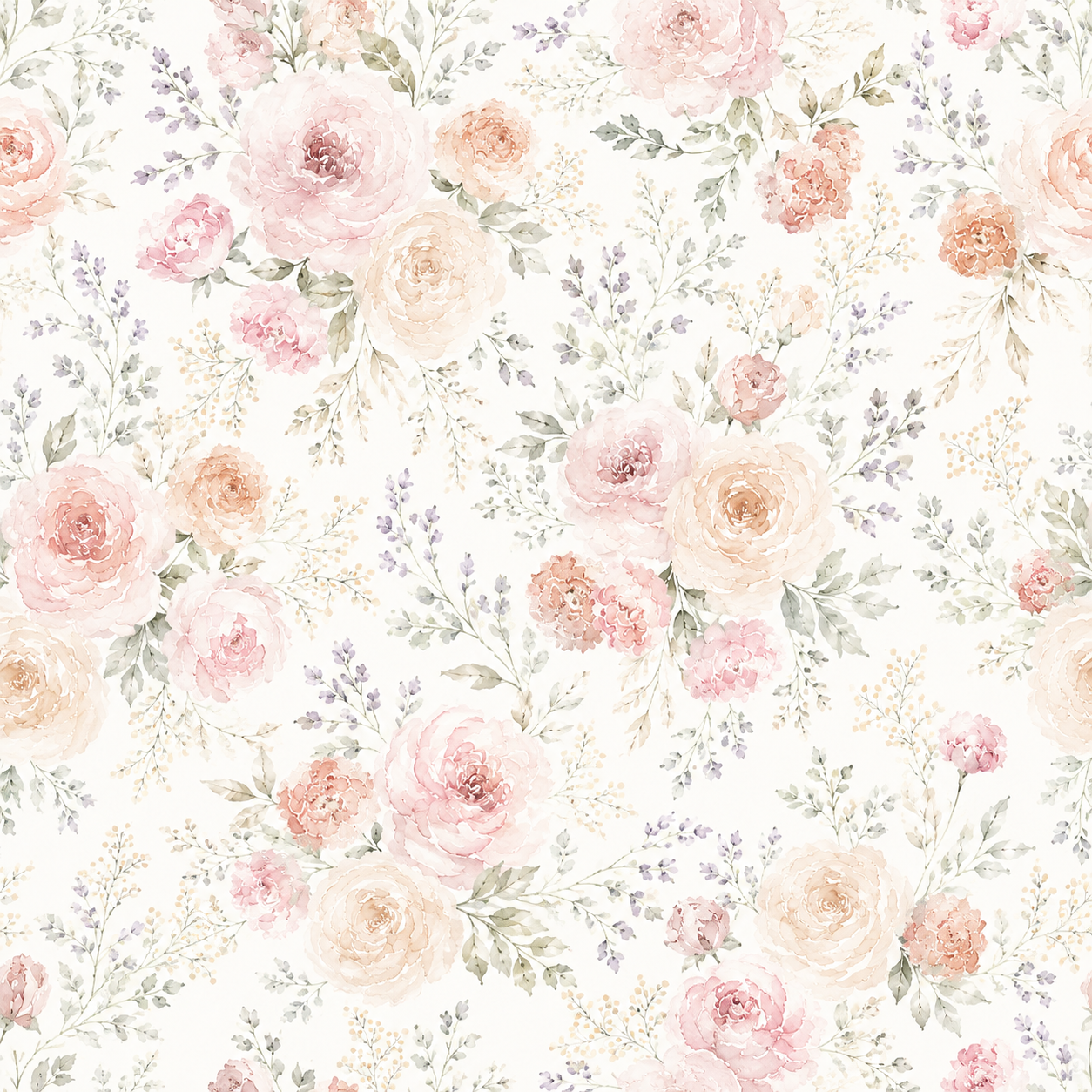 Soft Rose Garden Floral Wallpaper