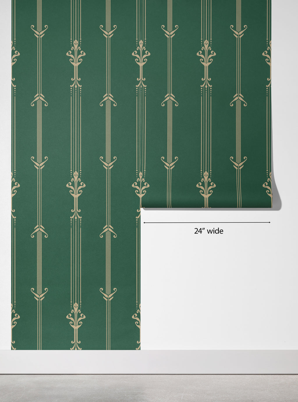 Emerald Art Nouveau Wallpaper