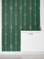 Emerald Art Nouveau Wallpaper
