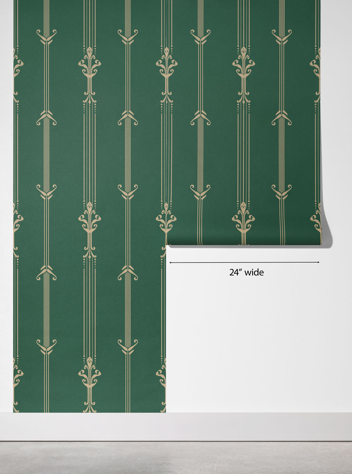 Emerald Art Nouveau Wallpaper