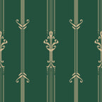 Emerald Art Nouveau Wallpaper