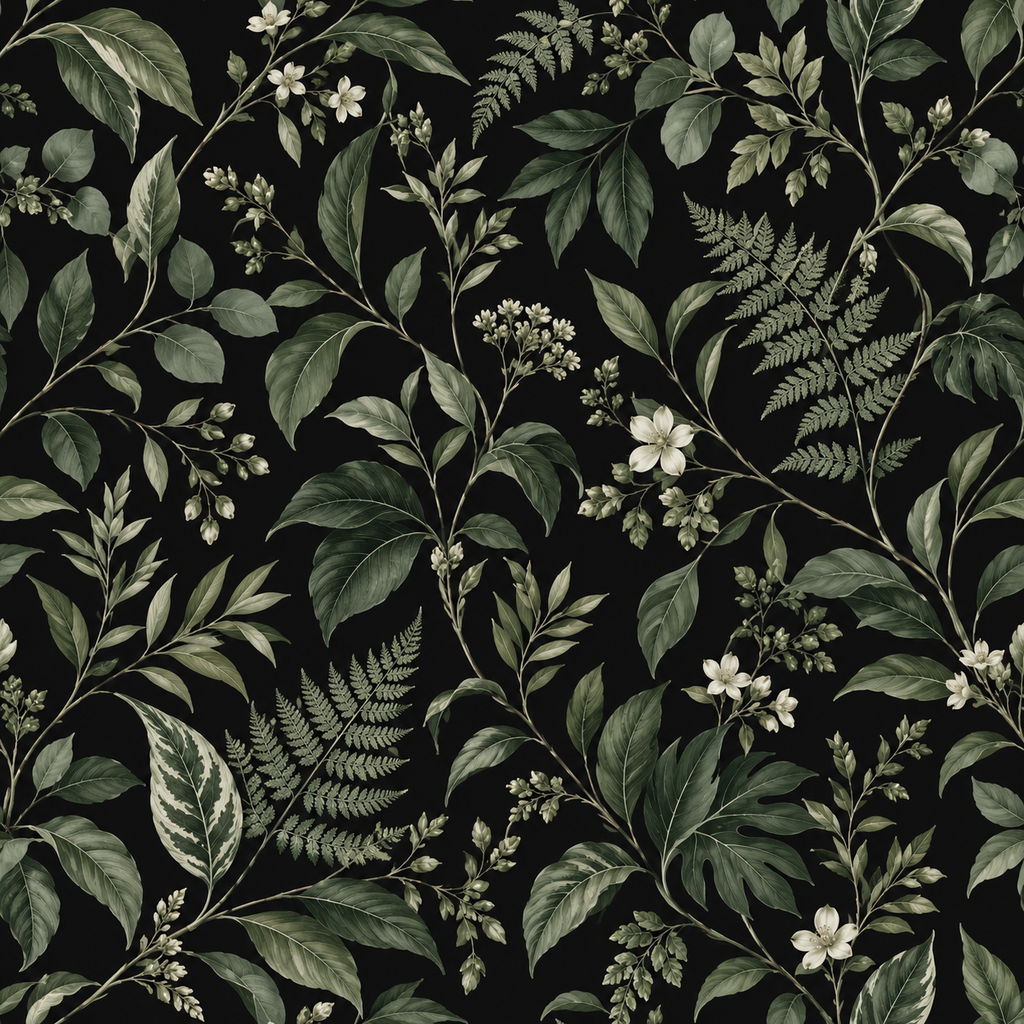Midnight Botanical Wallpaper