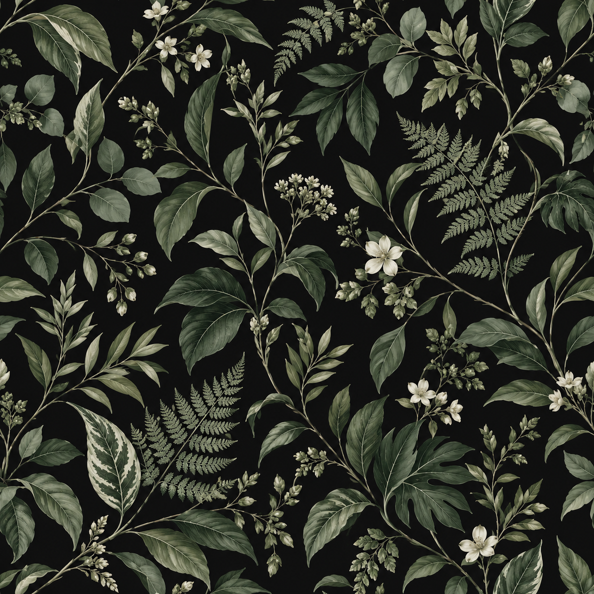 Midnight Botanical Wallpaper
