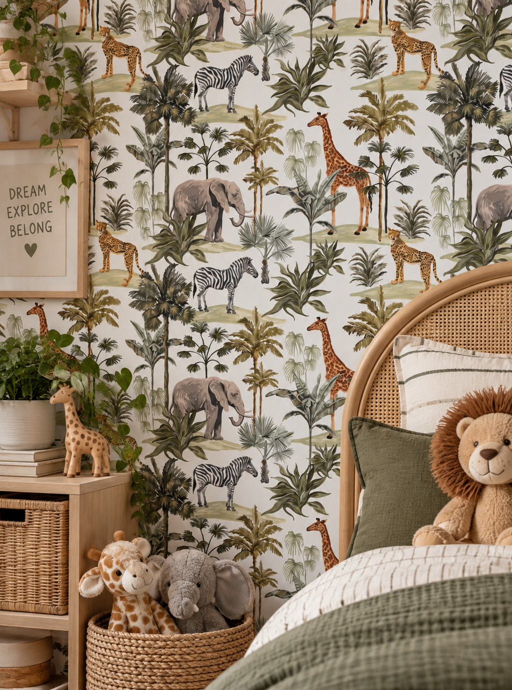 Safari Palm Animals Wallpaper