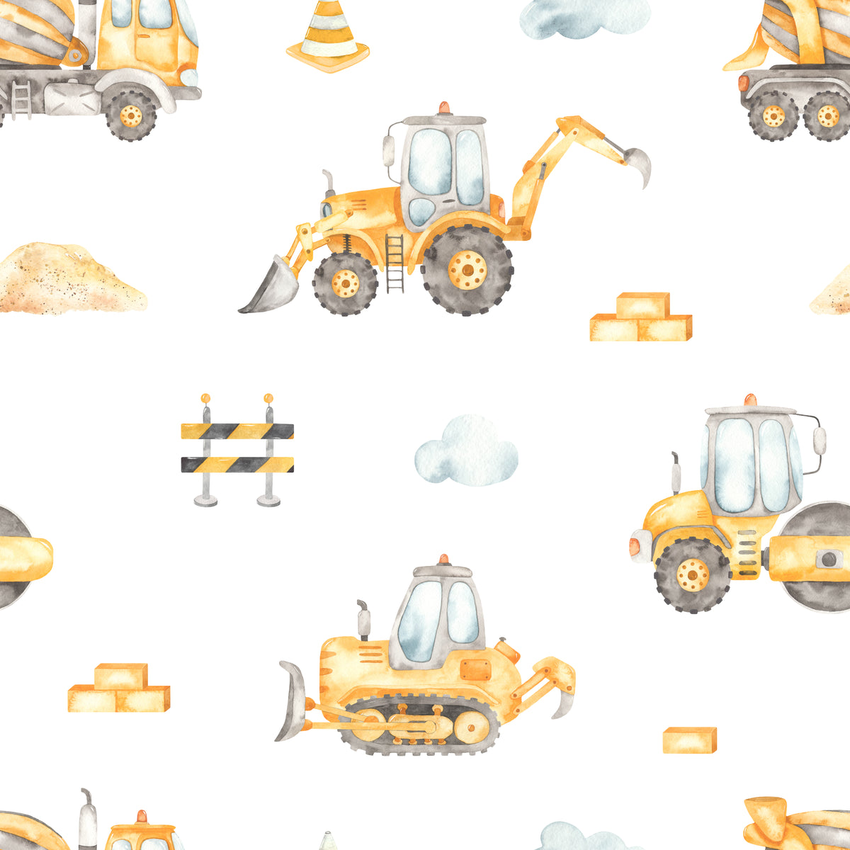Watercolor Construction Crew Wallpaper