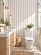 Classic White/Beige Stripe Wallpaper