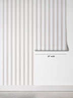 Classic White/Beige Stripe Wallpaper