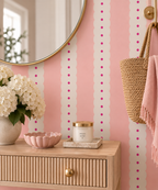 Pink Scallop Stripe Wallpaper