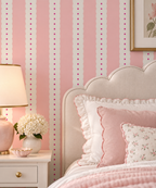 Pink Scallop Stripe Wallpaper