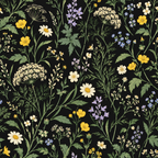 Midnight Wildflower Meadow Wallpaper